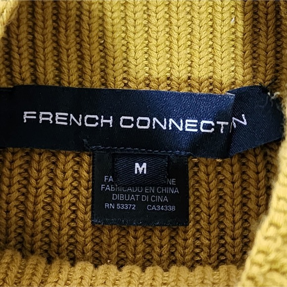 French Connection Chartreuse Lantern Sleeve Tunic oversized Sweater Size Medium - Picture 7 of 7